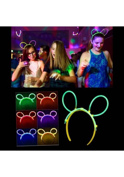 Glow Taç Fosforlu Taç Karışık Renk 12 Adet - Mg-874070