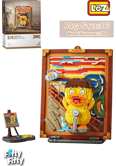 Loz Creative Serisi Şövale Figürlü Ve Tablo 893 Parça Oyuncak Yapım Seti Fflz-1288