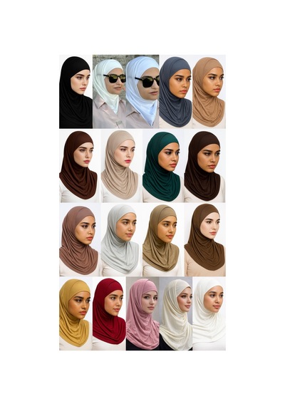 Aldaıyr 18 Hijab 2 Parça Sandy Kumaş Çok Renklis018-1