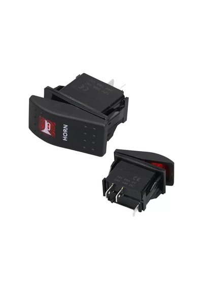 Korna Sembollü Işıksız Yaylı 2 Pinli On-off 12-24v Marin Switch