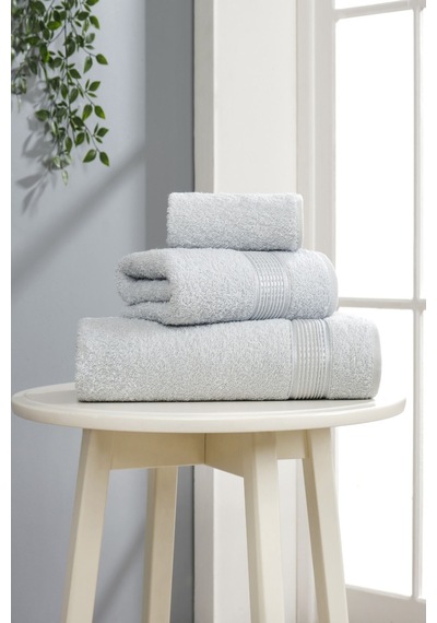Clara Model 3'lü Banyo Havlu Seti Gri