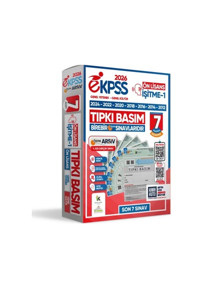 2026 Ekpss Ön Lisans İşitme-1 ÖSYM Çıkmış Soru Tıpkı Basım Soru Kitapçıkları 7li Tg Deneme Paketi