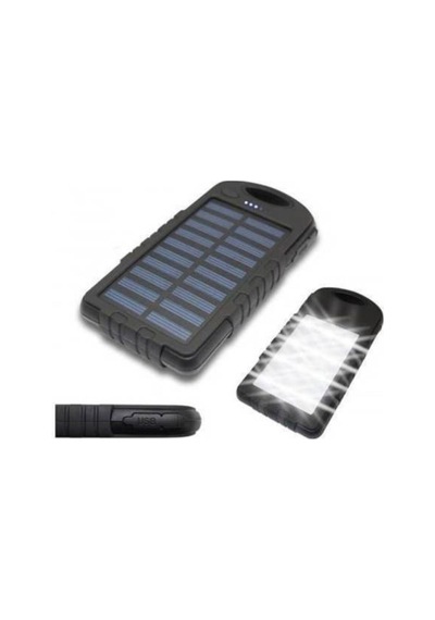 Solar Powerbank 5000 Mah Güneş Enerjili Powerbank 12 Led Işikli White Siyah - 792686753 Siyah