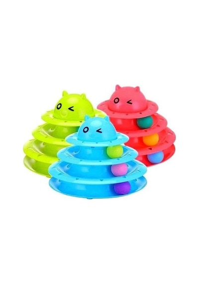 Kauçuk 3 Katlı Kedi Oyuncağı Turntable Cat Toy