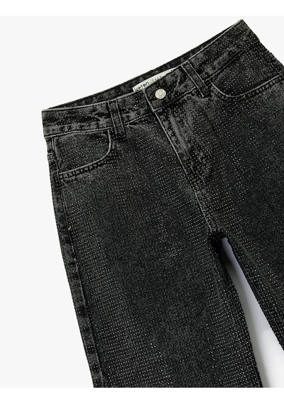 Koton Düğmeli Cepli Pamuklu Normal Bel Düz Paça Taşlı Jean Pantolon - Straight Fit Jean Siyah 7wal40037md Koton Düğmeli Cepli Pamuklu Normal Bel Düz Paça Taşlı Jean Pantolon - Straight Fit Jean Siyah 7wal40037md