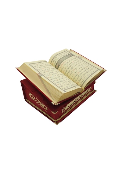 Kişiye Özel Hediye Rahleli Kutulu Kuranı Kerim Bordo