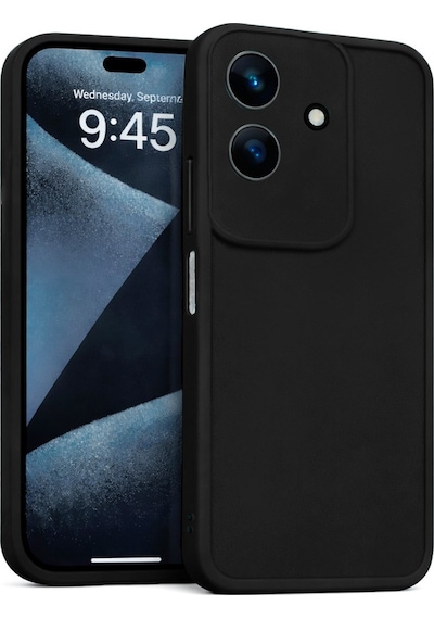 Realme C61 Uyumlu Kamera Çıkıntılı Mat Silikon Telefon Kılıfı Siyah