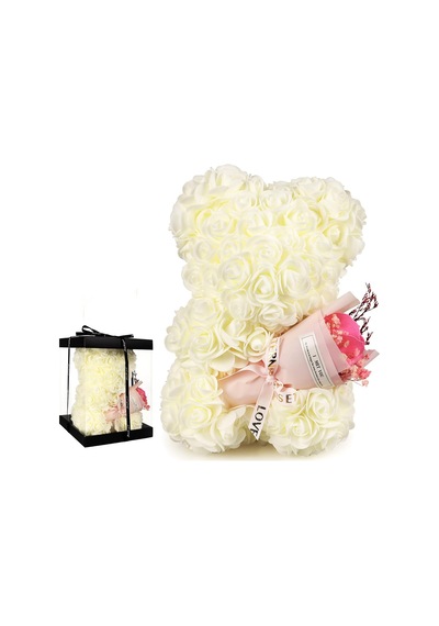 Teddy Rose Kırmızı Beyaz Ayıcık