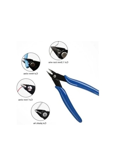Hassas Kesim İçin Mini Yan Keski - Elektronikçi Tipi, Ergonomik Mavi Tasarım
