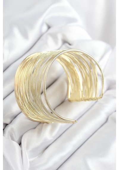 Mey İthalat Pirinç Tel Sarma Model Gold Renk Kadın Bileklilk 11 09524686