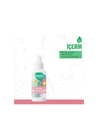 Siveno%100 Doğal Kolay Tarama Spreyi Çocuklar İçin Nemlendirici Hindistan Cevizi Yağlı 100 Ml
