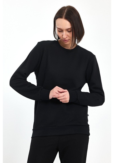 Odda Pike Bisiklet Yaka Sweatshirt Siyah