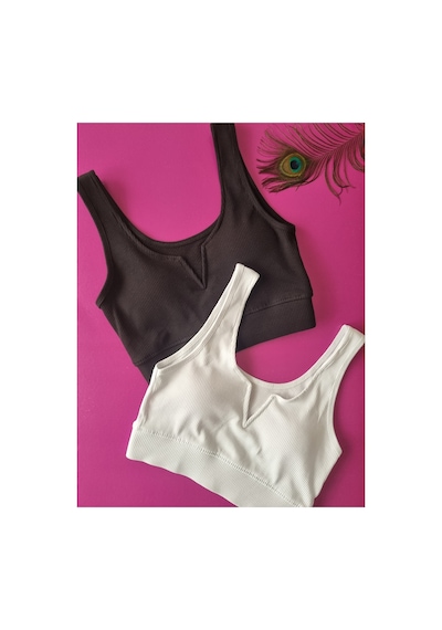 Demirsa Boutique Modelli, Fitilli 2 Adet Siyah Ve Beyaz Renk Çıkarılıp Takılabilir Pedli Kaşkorse Kadın Büstiyer Beyaz-Siyah Demirsa Boutique Modelli, Fitilli 2 Adet Siyah Ve Beyaz Renk Çıkarılıp Takılabilir Pedli Kaşkorse Kadın Büstiyer Beyaz-Siyah