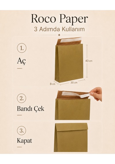 Yapışkan Bantlı Kraft Kese Kağıdı, Altın Renk, 30x40x10 Cm - 24'lü Paket, Hediye Ve Kargo Zarfı