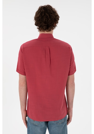 U.s. Polo Assn. Erkek Vişne Gömlek Kısa Kollu 50306324-vr223 Vişne