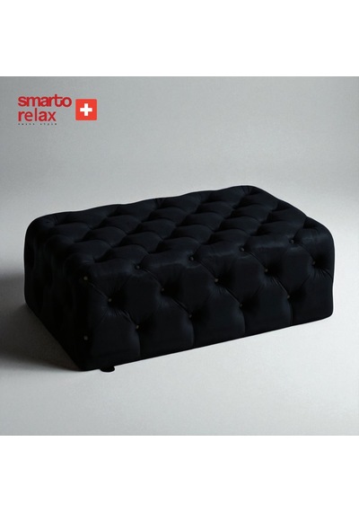 Smarto Relax Puf Swiss Style Guarda Ayaksız Kapitoneli Dekoratif 80x45x45 Cm Ayaksız Kapitoneli Dekoratif Puf Siyah