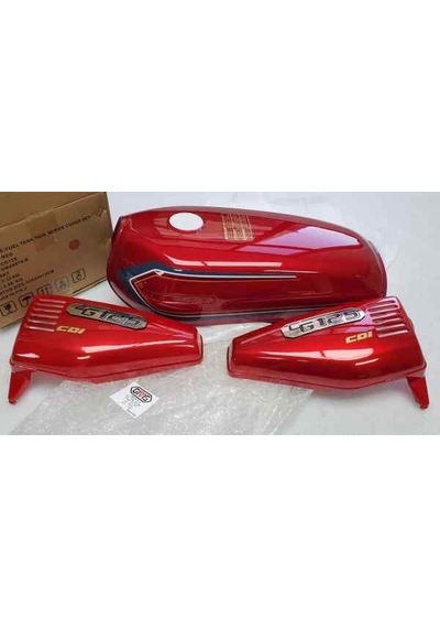 Benzın Depo Kesık + Yan Kapak Set Kırmızı Cg125