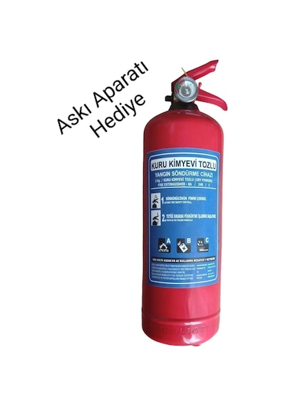 2 Kg Kuru Kimyevi Tozlu Yangın Söndürme Tüpü  Askı Aparatlı Oto Muayene