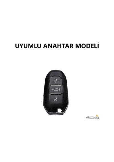 Peugeot 208 308 508 2008 3008 5008 Tpu Anahtar Kılıfı Sustasız - Kırmızı Gold