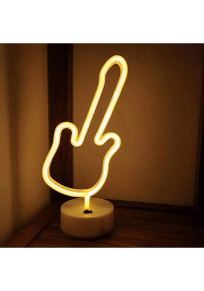 Masa Lambası Neon Gitar Pil + Usb .