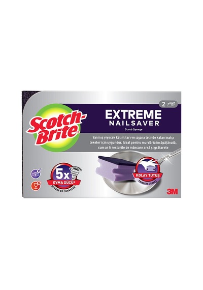 4 Adet Scotch Brite Extreme Bulaşık Süngeri Tırnak Koruyuculu 2'li