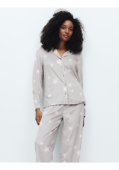 Marks & Spencer Desenli Pijama Takımı T37004622F Gri