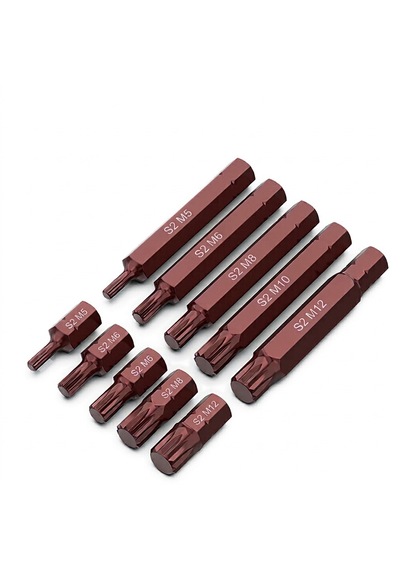 Rico 10 Parça M Diş Yıldız Torx Bits Uç Kısa Uzun M5 M6 M8 M10 M12
