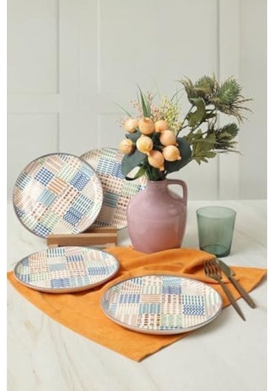 Etnik Hitit Pasta Tabağı 20 Cm 4 Adet 22552 Açık