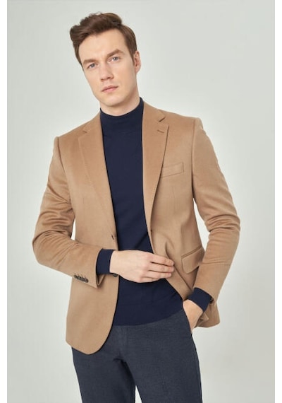 Bisse Pck 22240 Modern Fit Mono Yaka 2 Düğme Çift Yırtmaç Camel Pck22k22240 D70