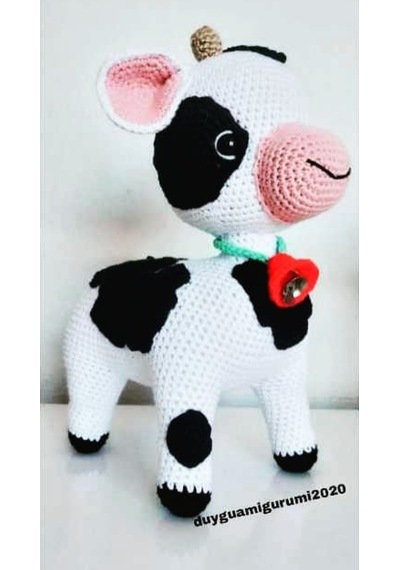 Amigurumi 25 cm buzu oyuncak sevimli inek