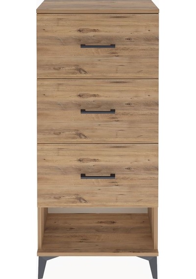 Arges Dolap 3 Çekmeceli 60x30x134 Çam-çam Çam