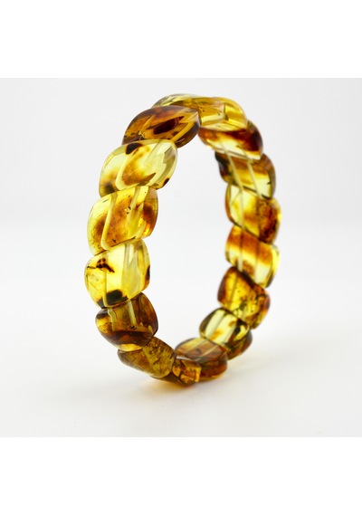 Kehribar Bileklik Fosilli Roleks Özel Tasarım Ambergold Blk23-46 Çok Renkli