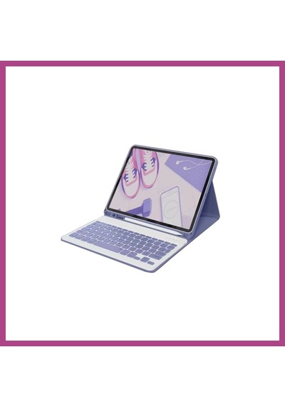 Gees Global İpad 10.2 9.nesil Kılıf Kc01 Smart Klavyeli Tablet Kılıfı - Derin Mor Gbzs