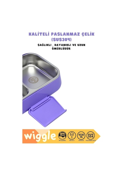 Wiggle Bento 1030ml Lunchbox Tek Katlı 2 Bölmeli Paslanmaz Çelik Sefer Tası Yemek Kutusu Diğer