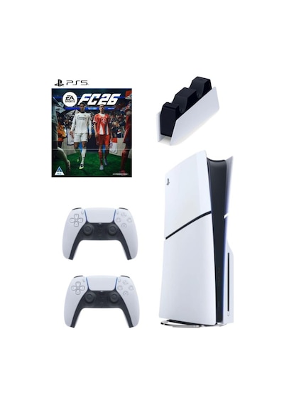 Playstation 5 1 TB CD'Li + 2 Dualsense + PS5 FC26 Oyun CD Türkçe + Şarj İstasyonu