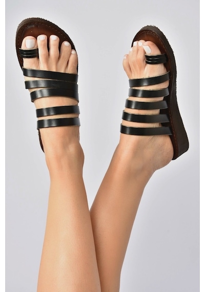 Fox Shoes Siyah Hakiki Deri Kadın Sandalet K374680203 Fox Shoes Siyah Hakiki Deri Kadın Sandalet K374680203