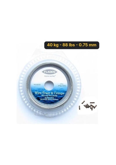 Fladen Çelik Tel Makara 10m-siyah 40 Kg - 88 Lbs - 0.75 Mm