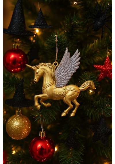 Beysüs Yılbaşı Çam Ağacı Süsü Unicorn Asma Süs Gold 10 Cm Diğer