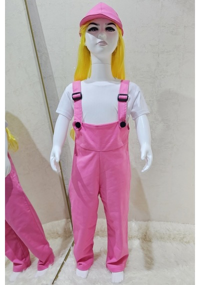 Bahçıvan Tulum Ve Şapka Set Pembe