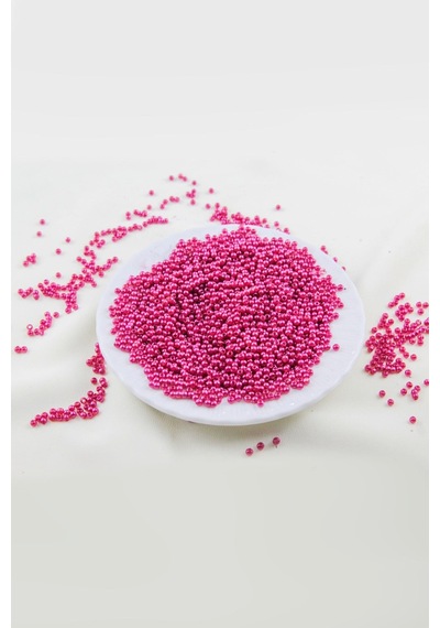 Fuşya 3 Mm Plastik İnci Boncuk Takı Aksesuar Malzemesi 25 Gr