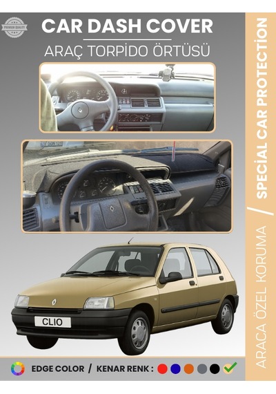 Renault Clıo 1 1994-1998 Torpido Örtüsü Ön Göğüs Koruma Torpido Koruma Araca Özel Tam Uyum - 459 Stiloto