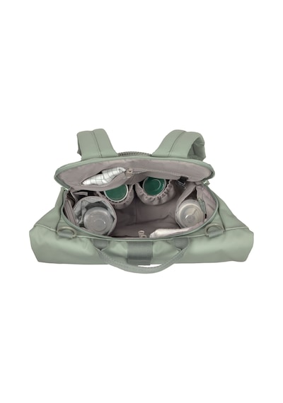 Lassig Rolltop Up Bebek Bakım Sırt Çantası Silver Green Açık Yeşil