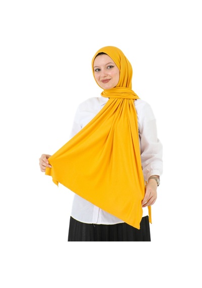Modish Group Şal Tesettür Başörtüsü Premium Kumaş Eşarp Uzun Islami Giyim Viskon - Sarı SArı