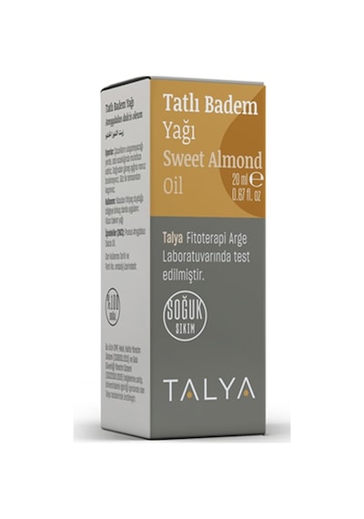Talya Soğuk Sıkım %100 Saf ve Doğal Tatlı Badem Yağı 20 ML