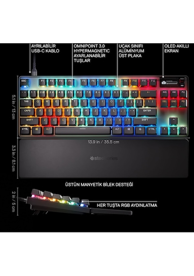 Steelserıes Apex Pro Tkl Gen 3 Mekanik Kablolu Gaming Q Klavye - Uk