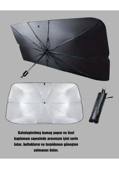 Ön Cam Güneşliği Kalın Kumaş Ve Cam Elyaf İskelet İle Maksimum Uv Koruma 1 Adet