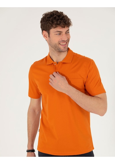 Pierre Cardin Kahverengi Regular Fit %100 Pamuk Merserize Düğmeli Polo Yaka Basic Tişört
