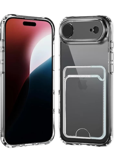 Newface Apple iPhone Uyumlu 17 Air Kart Şeffaf Silikon - Şeffaf