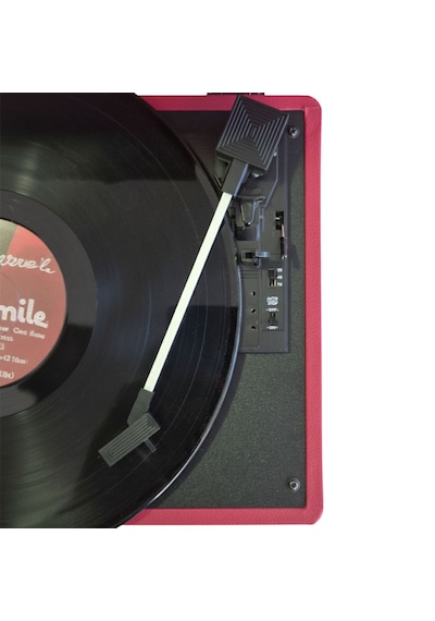 Record Master Rm-311 Pikap - Tüm Plaklar İle Uyumlu- Power Banklere Bağlanarak Kullanılabilme Kırmızı