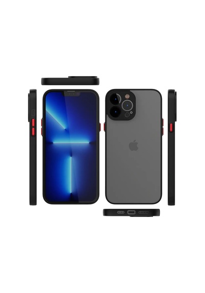 Apple Uyumlu iPhone 15 Pro Kılıf Arkası Mat Leke Yapmaz Kenarları Renkli